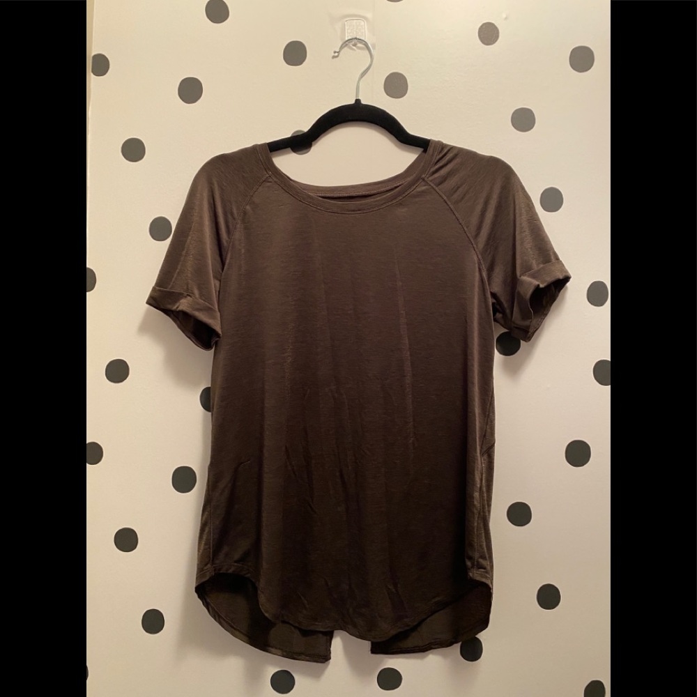 Lululemon🍋Tie Back Tee olive green